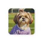 Shih Tzu Oil Painting Soccer Portrait Coaster | Dog Lover Gift, Pet Decor, Puppy Art