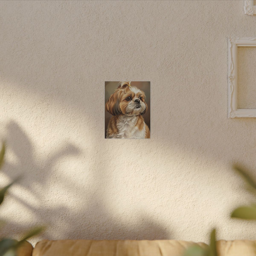 Shih Tzu Oil Portrait Canvas - Regal Dog Wall Art Decor for Shih Tzu Lovers | distinctive Pet Gift