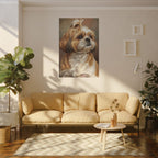 Shih Tzu Oil Portrait canvas print by Tritan, sofa wall