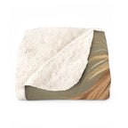 Shih Tzu Oil Portrait sherpa blanket by Tritan, folded
