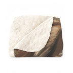 Shih Tzu Oil Portrait sherpa blanket by Tritan, folded
