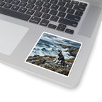 Siberian Husky Acrylic vinyl sticker by Tritan, on a laptop