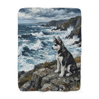 Siberian Husky Acrylic sherpa blanket by Tritan, front