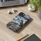 Siberian Husky Acrylic tough phone case by Tritan, on a desk