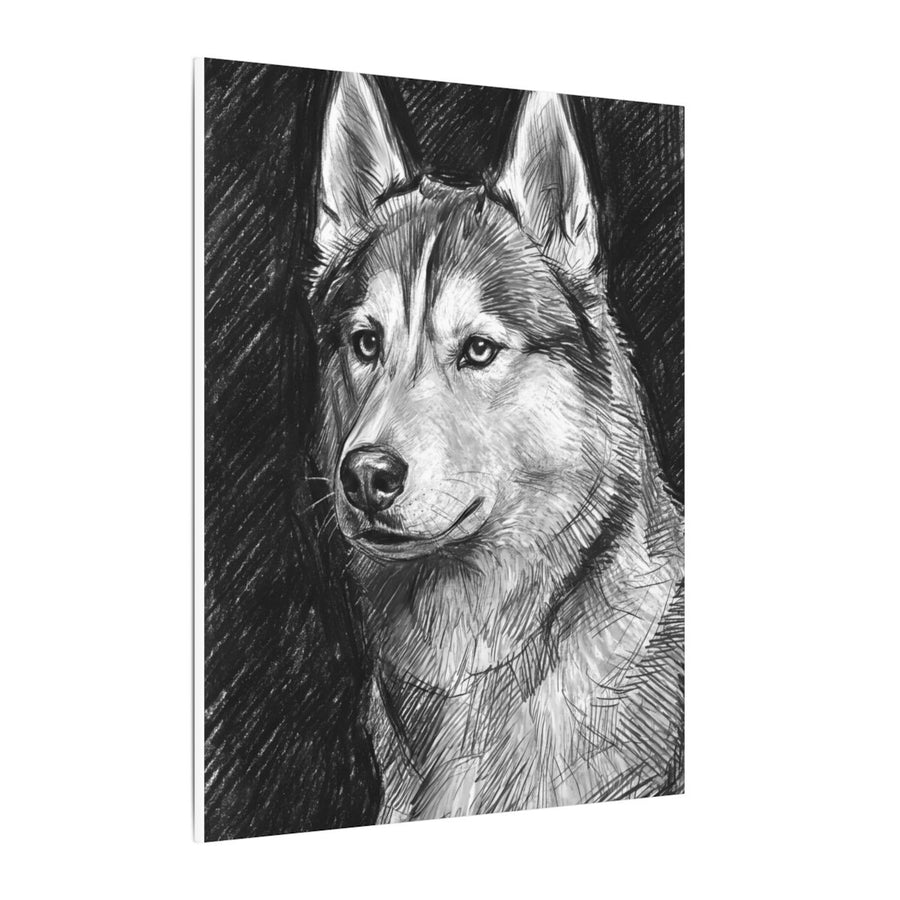 Siberian Husky Charcoal canvas print by Tritan, side