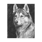 Siberian Husky Charcoal canvas print by Tritan, front