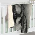 Siberian Husky Charcoal Portrait Throw Blanket | Premium Dog Prints | Tritan