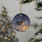 Siberian Husky Christmas Storybook ceramic ornament by Tritan, context