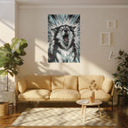 Siberian Husky Comic Pop Art canvas print by Tritan, sofa wall