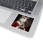 Siberian Husky Kings & Queens vinyl sticker by Tritan, on a laptop