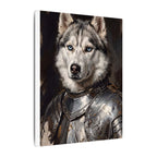 Siberian Husky Medieval Knight Portrait Canvas Wall Art, Regal Dog Painting, Siberian Husky Lover Gift, Stretched Canvas