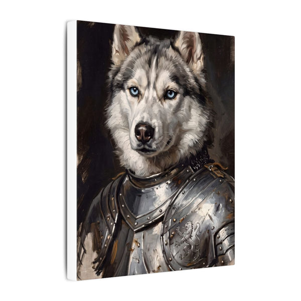Siberian Husky Medieval Knight Portrait Canvas Wall Art, Regal Dog Painting, Siberian Husky Lover Gift, Stretched Canvas