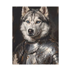 Siberian Husky Medieval Knight canvas print by Tritan, front