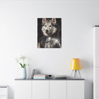 Siberian Husky Medieval Knight canvas print by Tritan, desk wall