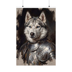 Siberian Husky Medieval Knight matte poster print by Tritan, front