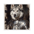Siberian Husky Medieval Knight vinyl sticker by Tritan, front