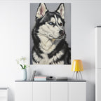 Siberian Husky Oil Portrait canvas print by Tritan, desk wall