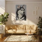 Siberian Husky Oil Portrait canvas print by Tritan, sofa wall