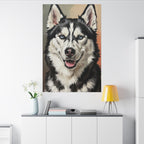 Siberian Husky Oil Portrait canvas print by Tritan, desk wall