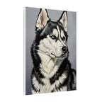 Siberian Husky Oil Portrait Canvas Wall Art - Regal Husky Dog Lover Gift - Pet Art Print Home Decor
