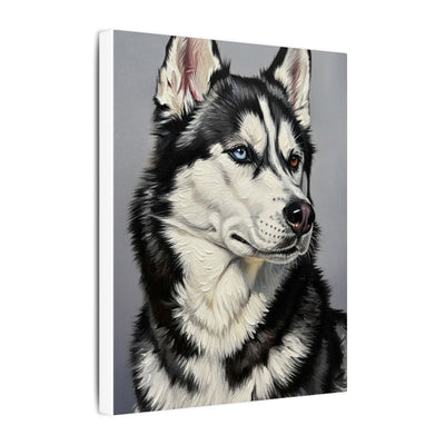 Siberian Husky Oil Portrait Canvas Wall Art - Regal Husky Dog Lover Gift - Pet Art Print Home Decor