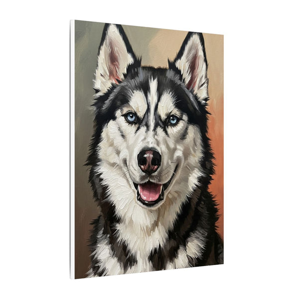Siberian Husky Oil Portrait Canvas Wall Art, Warm Dog Lover Gift, Husky Owner Pet Decor, Beautiful Canine Home Art