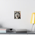 Siberian Husky Oil Portrait Canvas Wall Art, Warm Dog Lover Gift, Husky Owner Pet Decor, Beautiful Canine Home Art