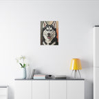 Siberian Husky Oil Portrait Canvas Wall Art, Warm Dog Lover Gift, Husky Owner Pet Decor, Beautiful Canine Home Art