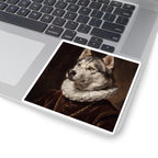 Siberian Husky Renaissance Royal vinyl sticker by Tritan, on a laptop