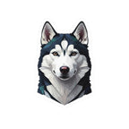 Siberian Husky Low Poly vinyl sticker by Tritan, front