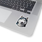 Siberian Husky Low Poly vinyl sticker by Tritan, on a laptop
