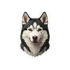 Siberian Husky Low Poly vinyl sticker by Tritan, front