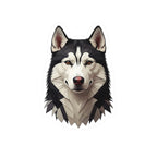 Siberian Husky Low Poly vinyl sticker by Tritan, front