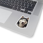 Siberian Husky Low Poly vinyl sticker by Tritan, on a laptop