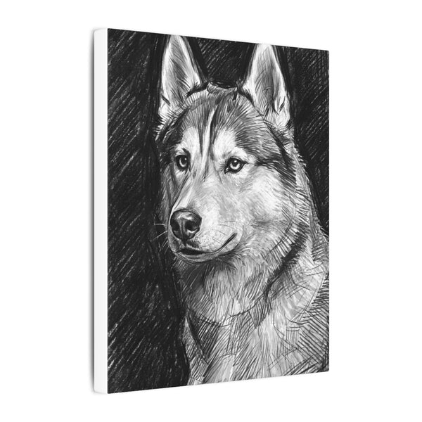 Siberian Husky Wall Art, Charcoal Dog Portrait Canvas Print, Pet Lover Gift, Husky Mom Dad Decor, Dog Art Print, Ready to Hang