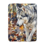 Siberian Husky Watercolor sherpa blanket by Tritan, front