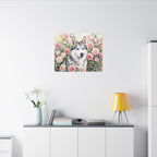 Siberian Husky Watercolor canvas print by Tritan, desk wall