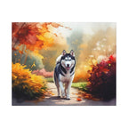 Siberian Husky Watercolor canvas print by Tritan, front