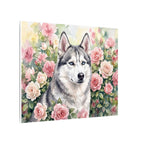 Siberian Husky Watercolor canvas print by Tritan, side