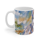 Siberian Husky Watercolor ceramic mug by Tritan, left handle