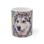Siberian Husky Watercolor ceramic mug by Tritan, front