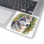 Siberian Husky Watercolor vinyl sticker by Tritan, on a laptop