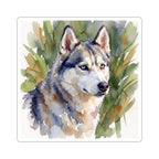 Siberian Husky Watercolor vinyl sticker by Tritan, front