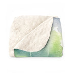 Siberian Husky Watercolor sherpa blanket by Tritan, folded