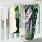 Siberian Husky Watercolor sherpa blanket by Tritan, on bed