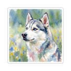 Siberian Husky Watercolor vinyl sticker by Tritan, front