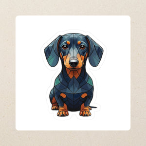 Dachshund Low Poly Kiss-Cut Sticker, Geometric Dog Art, Dachshund Lover Gift, Waterproof Vinyl