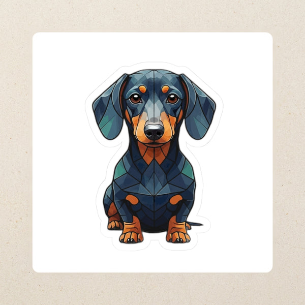 Dachshund Low Poly Kiss-Cut Sticker, Geometric Dog Art, Dachshund Lover Gift, Waterproof Vinyl