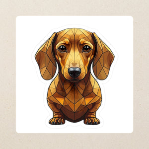 Dachshund Low Poly Kiss-Cut Sticker, Geometric Dog Art, Dachshund Lover Gift, Waterproof Vinyl