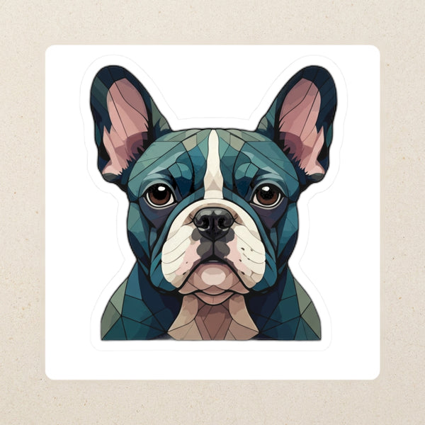 French Bulldog Low Poly Kiss-Cut Sticker, Geometric Dog Art, French Bulldog Lover Gift, Waterproof Vinyl
